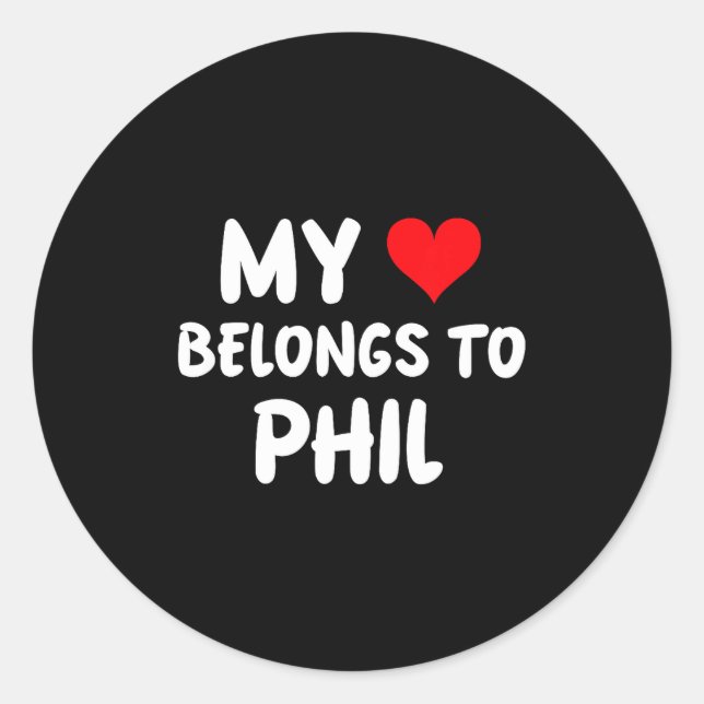Adesivo Phil - My Heart Belongs To Phil - Love  (Frente)