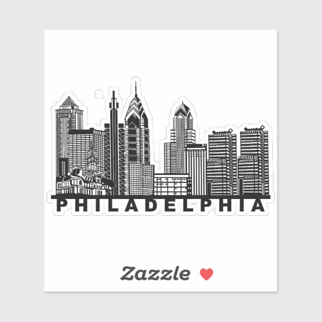 Adesivo Philadelphia Skyline Silhouette (Folha)
