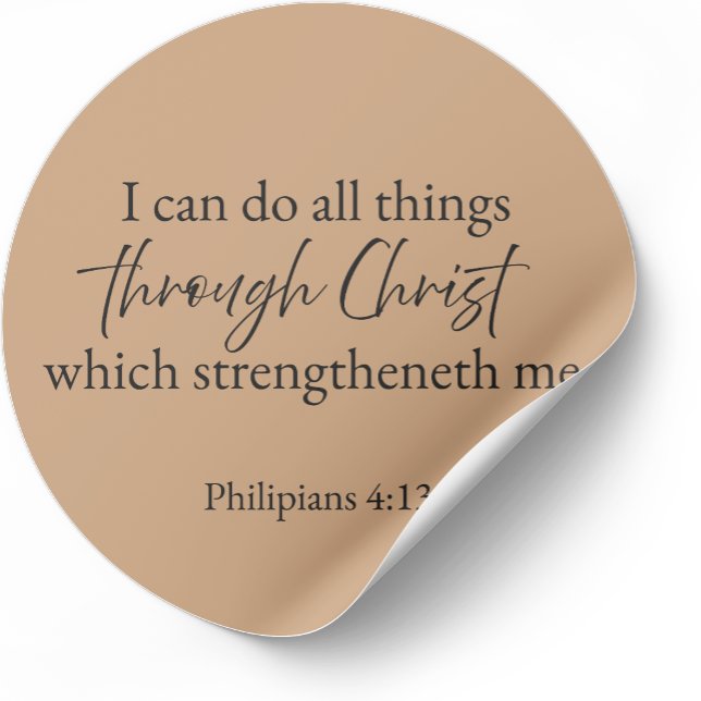 Adesivo Philippians 4:13 Christian Faith Sticker – Warm  (Criador carregado)
