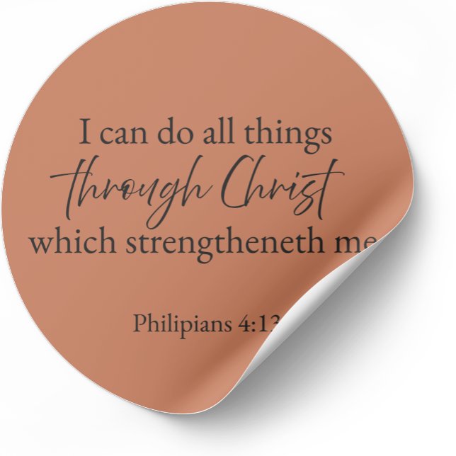 Adesivo Philippians 4:13 Christian Sticker (Minimalist Bible verse sticker — Philippians 4:13)