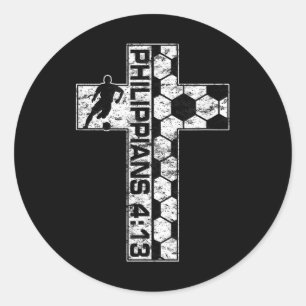 Adesivo Philippians 4_13 Jogador de Futebol Cristão Jesus