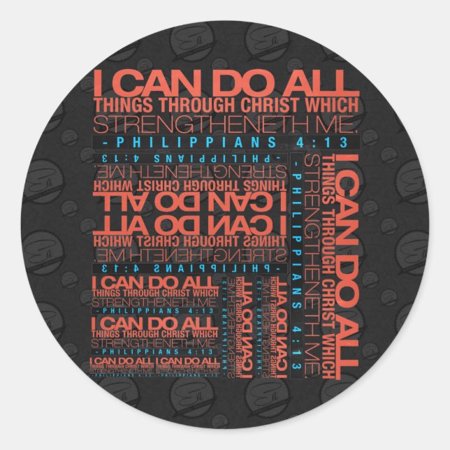 Adesivo Philippians 4:13 Stickers (Frente)