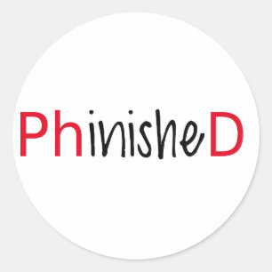 Adesivo Phinished, arte da palavra, design de texto para o