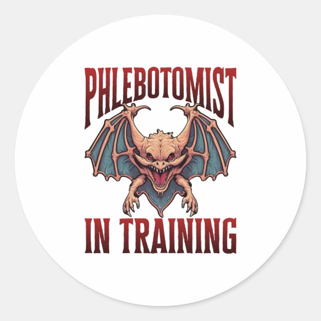 Adesivo Phlebotomist in Training Funny Student Bat (Frente)