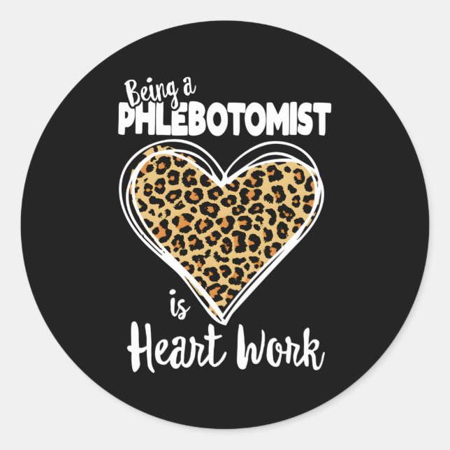 Adesivo Phlebotomy Leopard Xadrez Para Phlebotomist (Frente)
