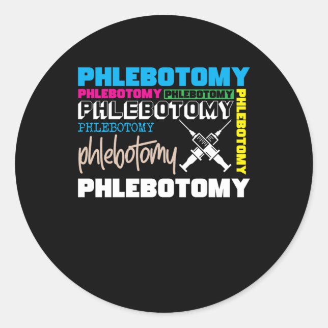Adesivo Phlebotomy Phlehotomist - Seringa Sanguínea Enferm (Frente)