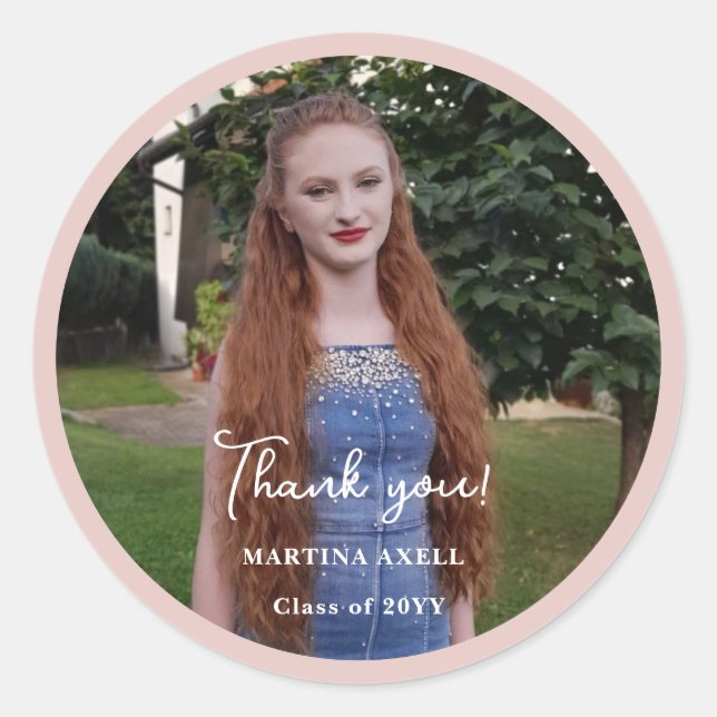 Adesivo Photo Graduation Thank You  (Frente)