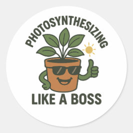 Adesivo Photosynthesising Like A Boss Round Sticker