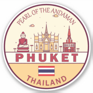 Adesivo Phuket Thailand City Skyline Emblem