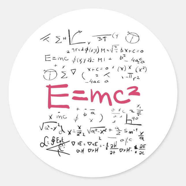 Adesivo Physics and Math Formulas EMC2 (Frente)