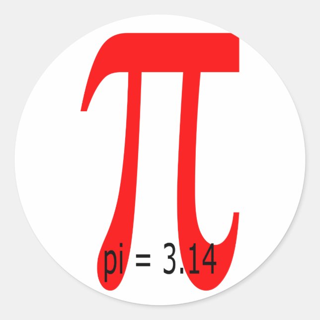Adesivo pi = 3,14159265 (Frente)