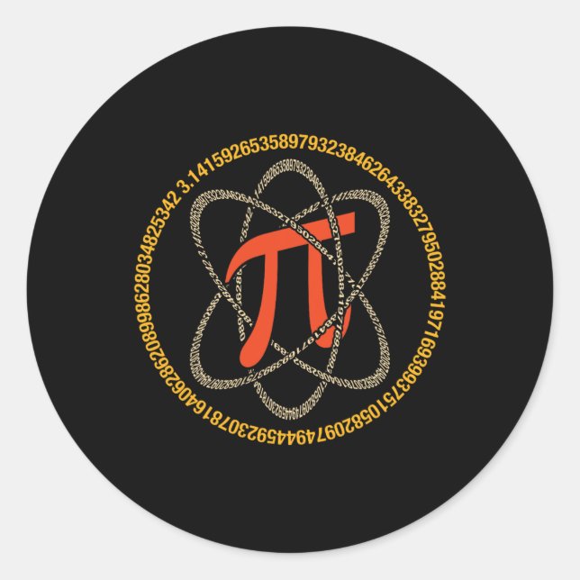 Adesivo Pi Atom - Presente Do Pi Day E Do Pon Math (Frente)