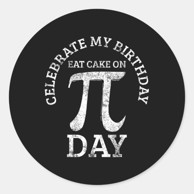Adesivo Pi Birthday Math Day Vintage (Frente)