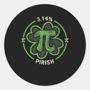 Adesivo Pi Day 3,14 % Pirish Vintage Irish Shamrock Rua Pa