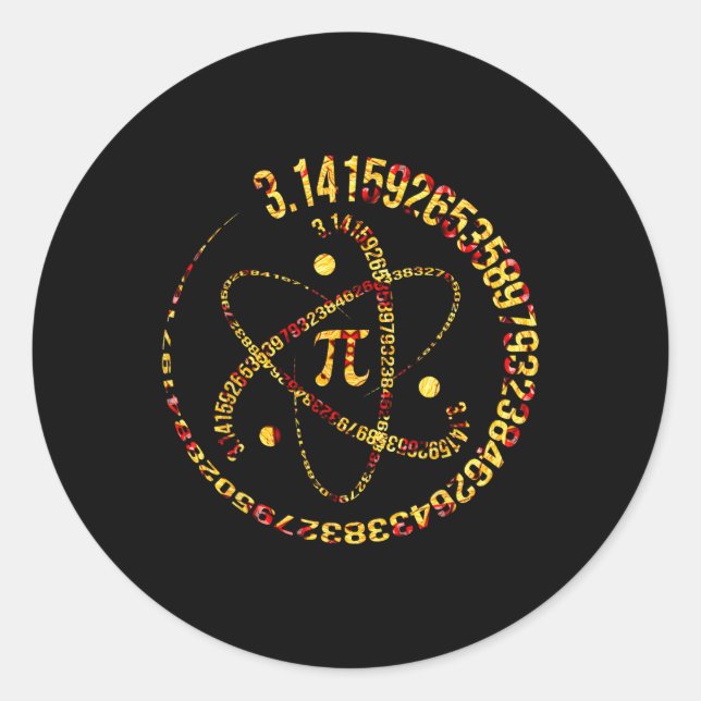 Adesivo Pi Day Atom Pi 3.14 Science Math Lover (Frente)