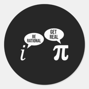 Adesivo Pi Day Be Rational Get Real Funny Math Equação Te
