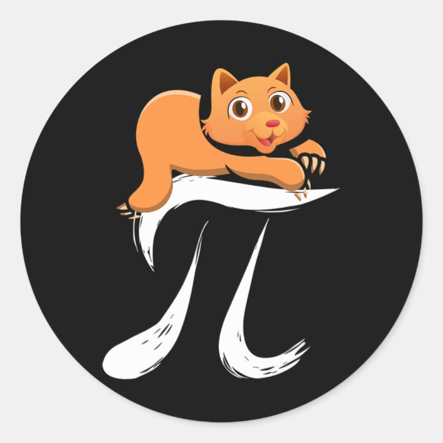 Adesivo Pi Day Cat Kitten 14 de março Matemática (Frente)