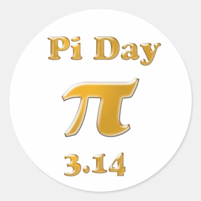 Adesivo Pi Day Dourado no White (Frente)