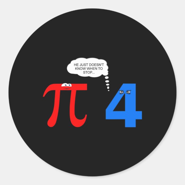 Adesivo Pi Day Engraçado Problemas de Relacionamento Dotad (Frente)