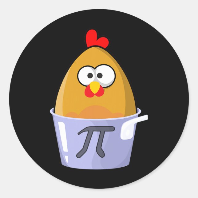 Adesivo Pi Day Humorous Chicken Pote Pie Math Novelty (Frente)