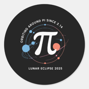 Adesivo Pi Day Lunar Eclipse 2025 Cosmic Math