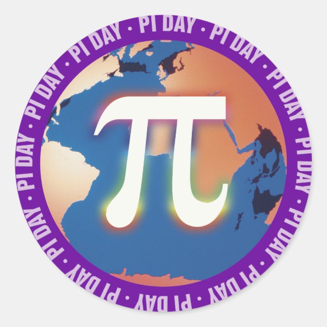 Adesivo Pi Day on Earth | matemática (Frente)