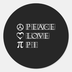 Adesivo Pi Day Peace Love Math Geometry Trigonometria