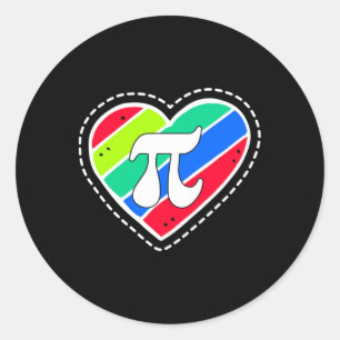 Adesivo Pi Day Rainbow Hearts Math Teacher Gift