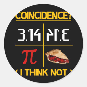Adesivo Pi Equals Pie Coincident Math Pun Pi Day