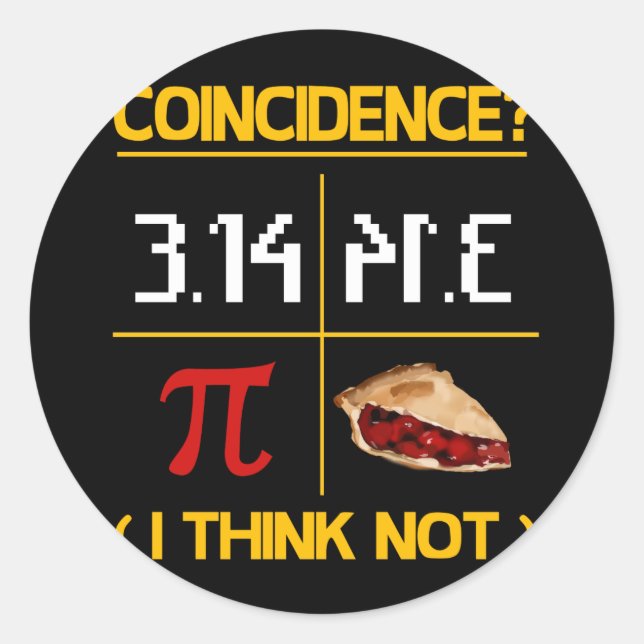 Adesivo Pi Equals Pie Coincident Math Pun Pi Day (Frente)