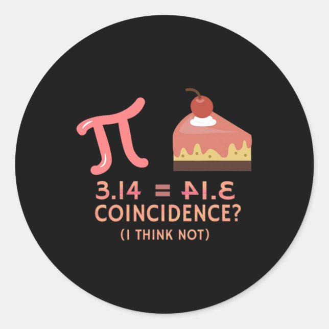 Adesivo Pi Igual À Pie Para A Pi Dia 3.14 Matemática (Frente)