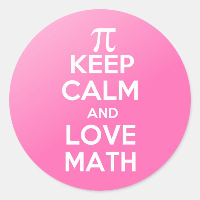 Adesivo Pi mantenha calma e ame matemática (Frente)