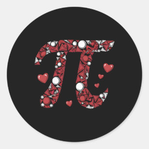 Adesivo Pi Math Lover Professor Dia de os namorados Hearts