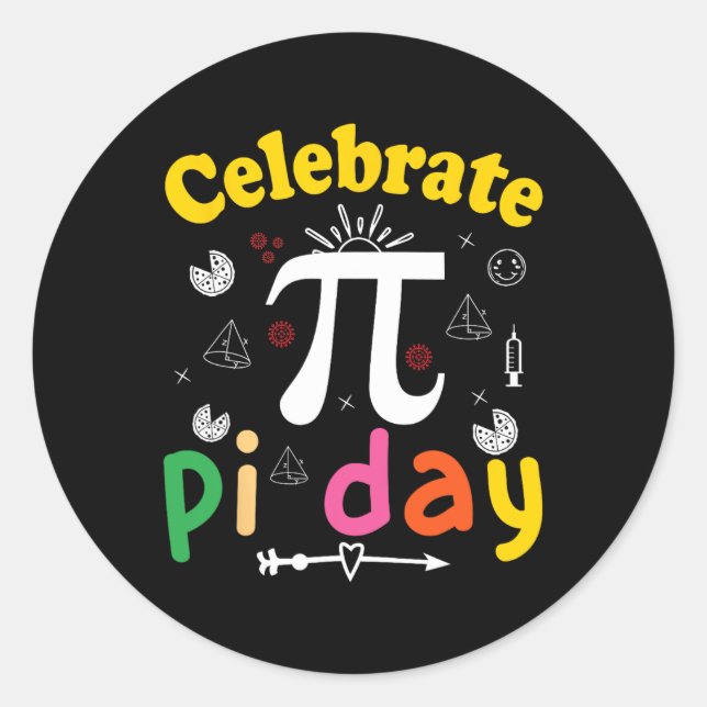 Adesivo Pi Math Science Stem Gift 3,14 Pi Dia 1 (Frente)