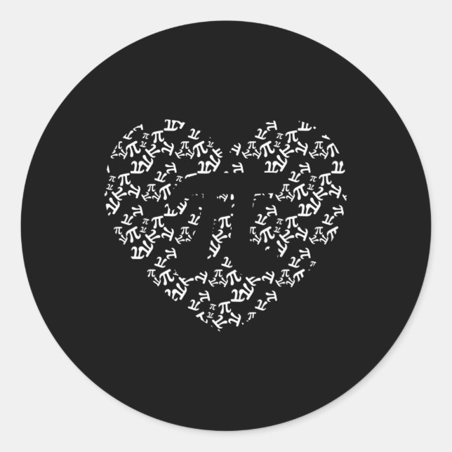 Adesivo Pi Math Teacher Pi Heart Shape Pi Day (Frente)