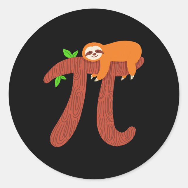 Adesivo Pi Sloth Math Professora de Matemática, Presente (Frente)