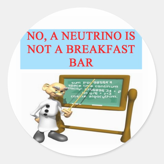 Adesivo Piada de física da mecânica quântica NEUTRINO (Frente)