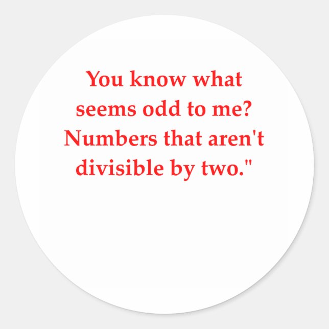 Adesivo piada de matemática engraçada (Frente)