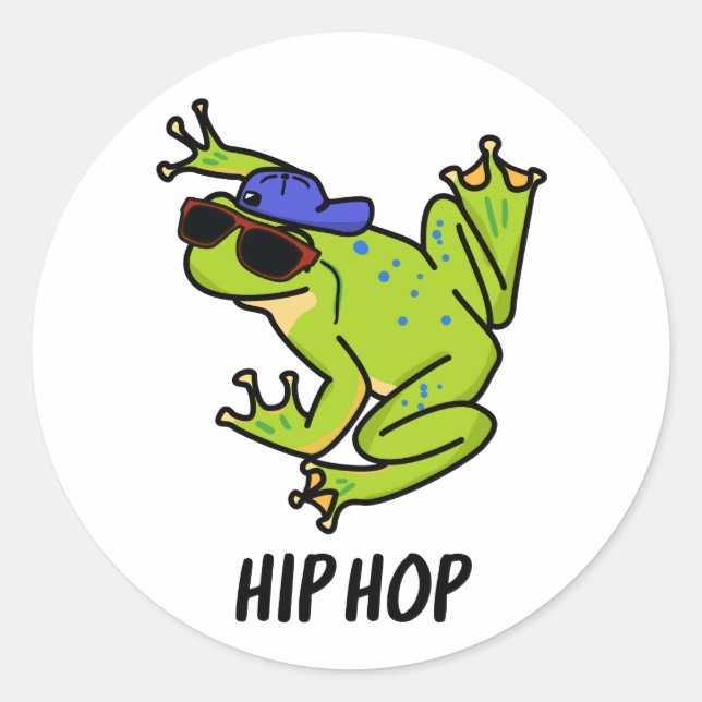 Adesivo Piada de Sapo Saltitante Divertido de Hip Hop (Frente)