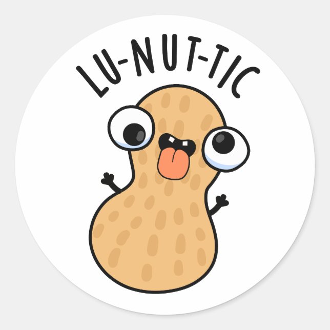 Adesivo Piadas de amendoim engraçadas Lu-nut-ic (Frente)