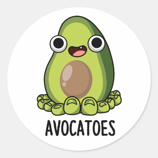 Adesivo Piadinhas de abacate Avoca-toes engraçadas  (Frente)