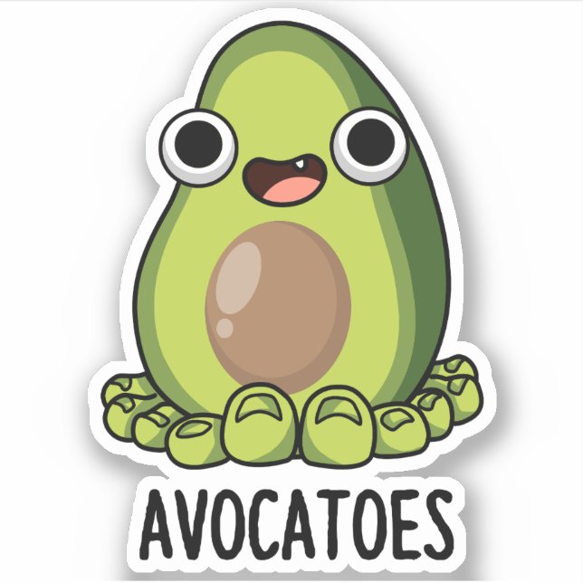 Adesivo Piadinhas de abacate engraçadas Avoca-toes (Frente)