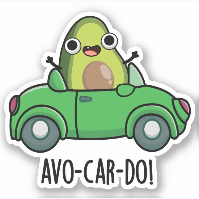 Adesivo Piadinhas do Avo-car-do de Abacate Divertido  (Frente)