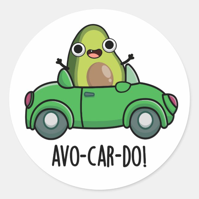 Adesivo Piadinhas do Avo-car-do de Abacate Divertido  (Frente)