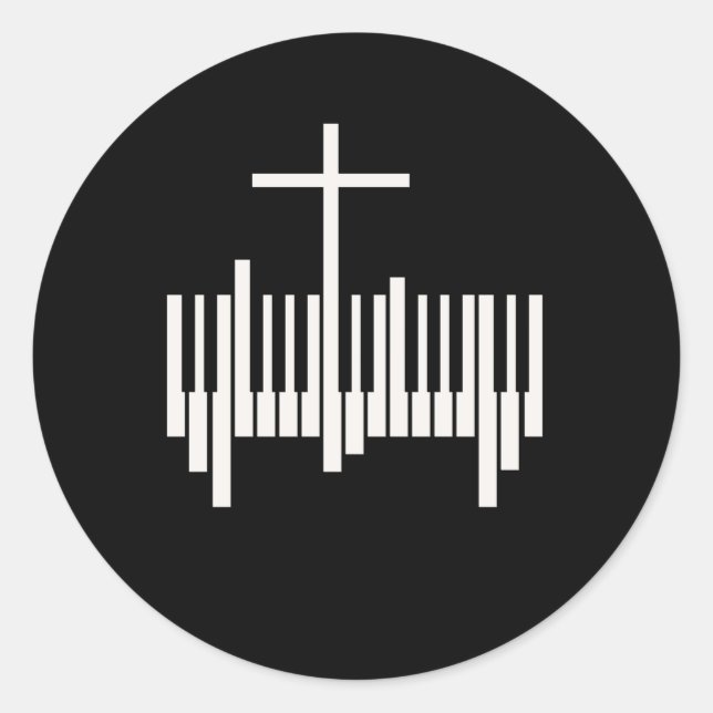 Adesivo Pianista Cristão Música Religiosa Piano (Frente)