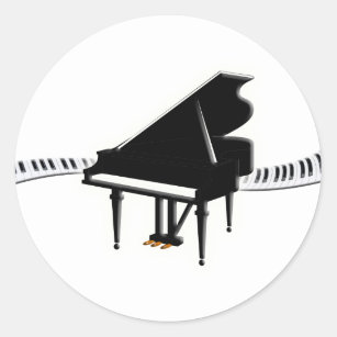 Adesivo Piano de cauda e teclado