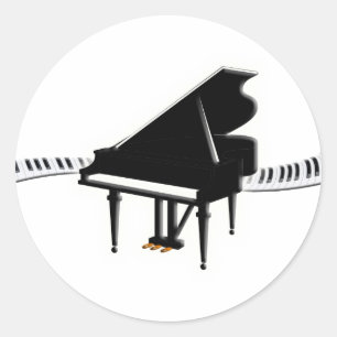Adesivo Piano de cauda e teclado