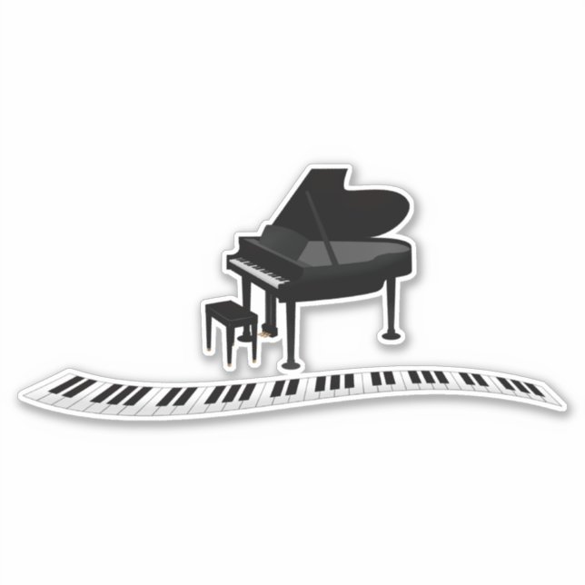 Adesivo Piano, design musical popular (Frente)