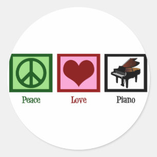 Adesivo Piano do amor da paz