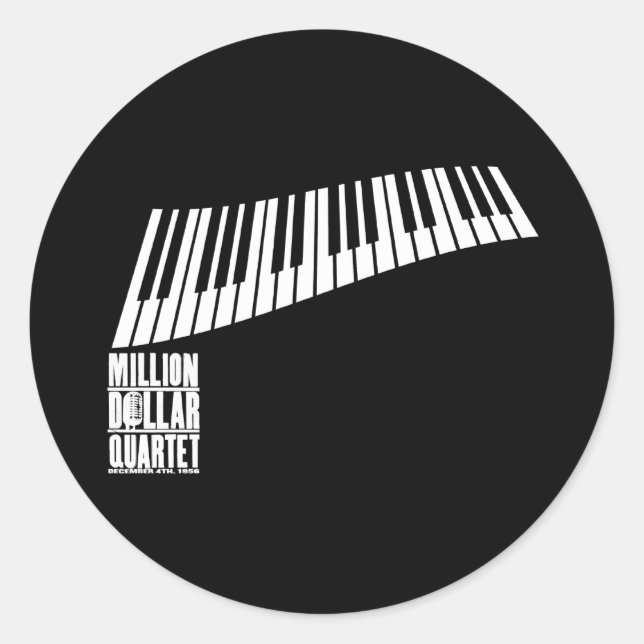 Adesivo Piano do Quarteto de Milhões de Dólares - Branco (Frente)